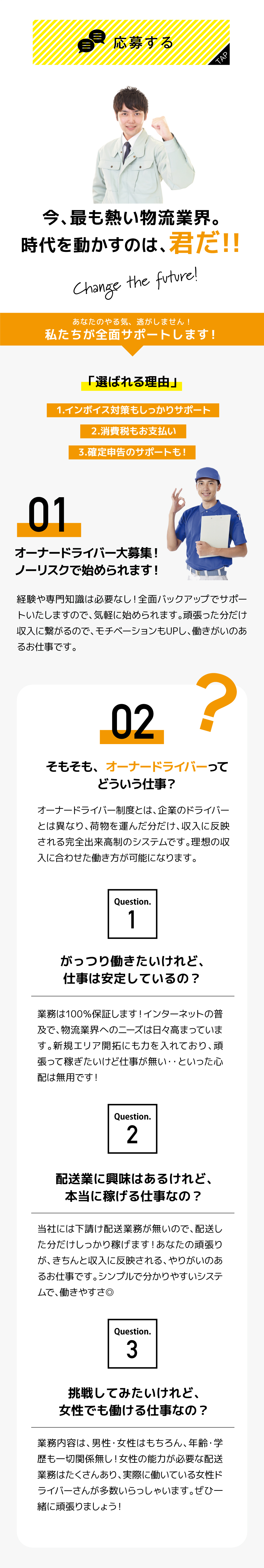 ご応募ください。私たちが全面サポートいたします。