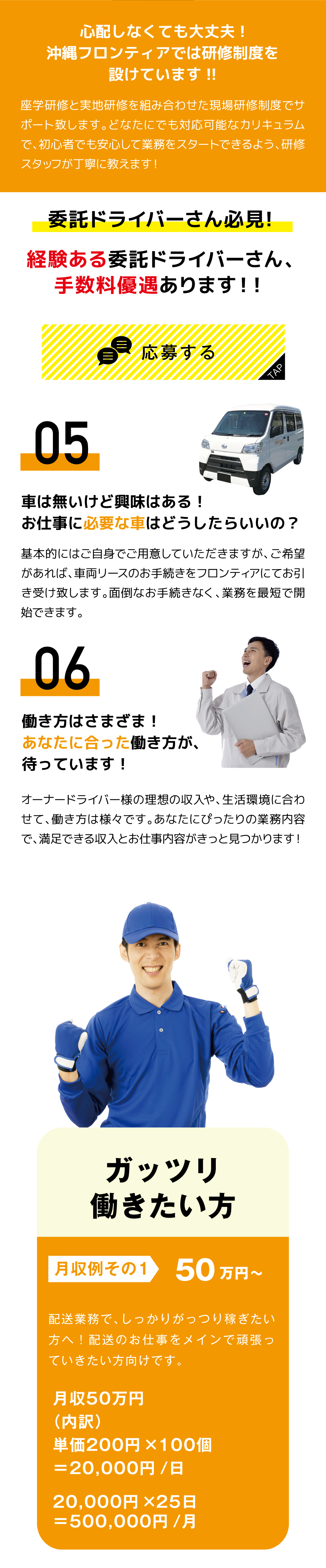 心配無用！沖縄フロンティアでは研修生後を設けています。
